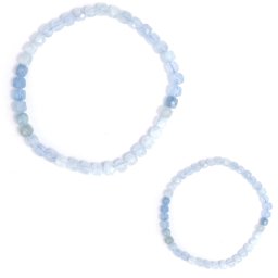 Bratara din Acvamarin Natural - Diametru 52 mm - Cub Fatetat 4,5-5 x 4,5-5 mm - 1 Buc