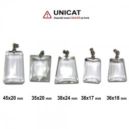 Pandant Cuart Alb - 35-45 x 17-24 mm