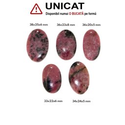 Pandantiv Rodonit Natural cu Gaura - Oval - 33-38 x 20-25 x 5-8 mm - 1 Buc