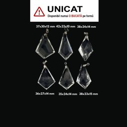 Pandantiv Cuart Alb de Forma Picatura Fatetate - 35-42 x 23-30 x 10-15 mm