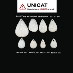 Pandantiv din Scolecit Picatura cu Gaura - 25-50 x 14-35 x 6-7 mm