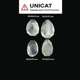 Pandantiv Cuart Fantoma de Forma Picatura Fatetata - 45-51 x 31-36 x 12-17 mm