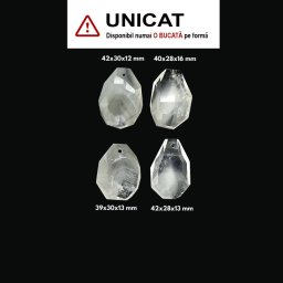 Pandantiv Cuart Fantoma de Forma Picatura Fatetata - 39-42 x 28-30 x 12-16