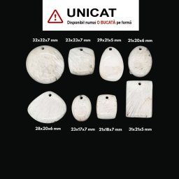 Pandantiv din Scolecit Oval - Disc - Dreptunghi - Picatura cu Gaura - 23-32 x 17-32 x 4-7 mm