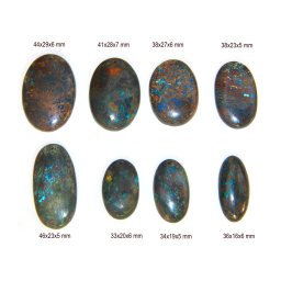 Pandantiv Cupru Cu Crisocola Oval cu Gaura - 33-44x16-29x5-7 mm - 1 Buc