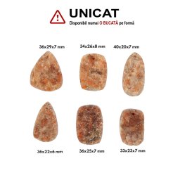 Pandantiv Piatra Soarelui Druzy Dreptunghi - Picatura cu Gaura - 33-40 x 22-29 x 6-8 mm