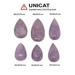Pandantiv Kunzit Roz Natural in Forma de Picatura - 34-48 x 24-29 x 9-13 mm - ( XL ) - 1 Buc