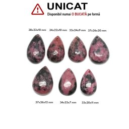Pandantiv Rodonit Naturala cu Gaura - Picatura - 33-38 x 20-26 x 7-20 mm - 1 Buc