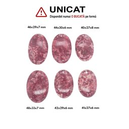 Pandantiv Thulit Oval Gaura - 41-46 x 27-33 x 6-8 mm - ( XXL ) - 1 Buc