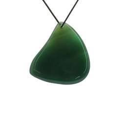 Pandantiv Agata Verde Picatura - 53-55 x 47-50 x 5-6 mm - 1 Buc