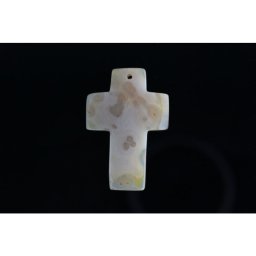 Pandantiv Cruce din Agata Alba - 6x4 cm