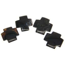 Pandant Cruce din Agata Sardonix - 38-42 x 38-41 x 6-7 mm