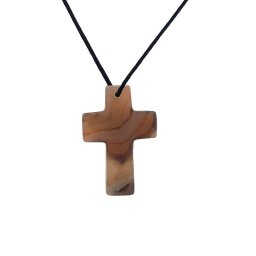 Pandantiv Cruce din Agata Dungata - 28 x 18 x 4 mm - 1 Buc