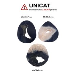 Pandantiv Cruce din Agata Sardonix - 40x28x4 mm - 1 Buc