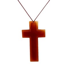 Pandantiv Cruce din Carneol - 71-75 x 42-43 x 6 mm - 1 Buc