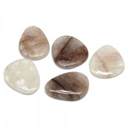 Pandantiv Cuart cu Hematit in Forma de Picatura - 46-54 x 37-45 x 8-10 mm - 1 Buc