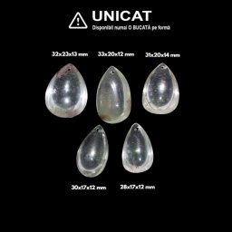 Pandantiv Cuart cu Clorit Natural cu Gaura - Picatura - 28-33 x 17-23 x 12-14 mm - 1 Buc