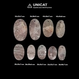 Pandantiv Cuart Roz Druzy cu Gaura Oval - 33-52 x 18-32 x 6x9 mm - 1 Buc