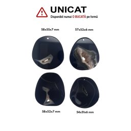 Pandantiv Agata Sardonix Druzy Picatura cu Gaura - 54-58 x 51-55 x 6-7 mm