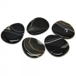 Pandantiv Agata Sardonix in Forma de Picatura - 53-59 x 40-49 x 7-8 mm - 1 Buc