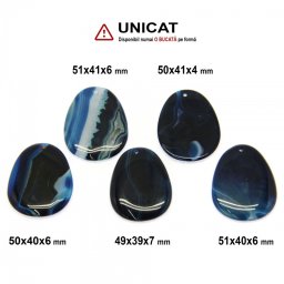 Pandantiv Agata Colorata in Forma de Picatura - 49-51 x 39-41 x 4-7 mm - 1 Buc
