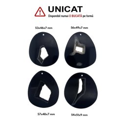 Pandantiv Agata Sardonix Druzy Picatura cu Gaura - 54-58 x 46-51 x 6-7 mm