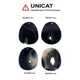 Pandantiv Agata Sardonix Druzy Picatura cu Gaura - 55-57 x 48-51 x 6-7 mm