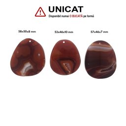 Pandantiv Agata Sardonix Druzy Picatura cu Gaura - 53-58 x 46-50 x 7-10 mm