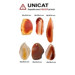 Pandantiv Agata Sardonix Rosu Neregulata cu Gaura - 42-66 x 19-33 x 3-4 mm - 1 Buc