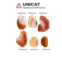 Pandantiv Agata Sardonix Rosu Neregulata cu Gaura - 33-50 x 21-33 x 2-4 mm - 1 Buc