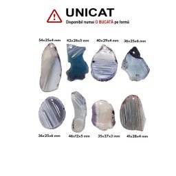 Pandantiv Agata Colorata cu Gaura Neregulata - 35-54 x 12-26 x 3-6 mm - 1 Buc