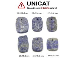 Pandantiv Lapis Lazuli Druzy Natural cu Gaura - Dreptunghi - 23-30 x 17-23 x 4-8 mm - 1 Buc