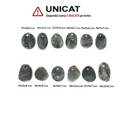 Pandantiv Smarald Druzy cu Gaura Picatura - Ovala - 17-20 x 11-14 x 6-9 mm - 1 Buc