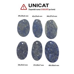Pandantiv Lapis Lazuli Druzi Oval cu Gaura -34-42 x 20-26 x 5-7 mm - ( L ) - 1 Buc