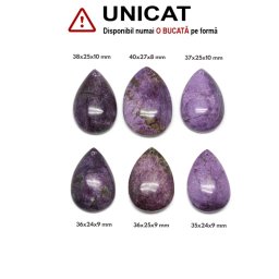 Pandantiv Stichtit Natural cu Gaura - Picatura - 35-40 x 24-27 x 8-10 mm - 1 Buc
