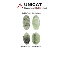 Pandantiv Prehnit cu Epidot Oval - 41-51 x 23-29 x 6-7 mm