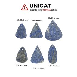 Pandantiv Lapis Lazuli Druzi Picatura cu Gaura -30-37 x 17-30 x 5-6 mm - ( L ) - 1 Buc