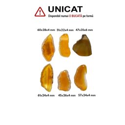 Pandantiv Agata Colorata Neregulata cu Gaura - 45-61 x 2-35 x 4-6 mm - 1 Buc