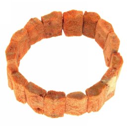 Bratara Coral Rosu Poros, diametru 58 mm, margea perna neregulata 14 x 18 mm