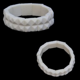 Bratara Coral Alb Natural - Diametru 58 mm - Patrat - 18x18 mm - 1 Buc