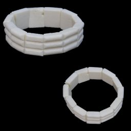 Bratara Coral Alb Natural - Diametru 58 mm - Patrat - 18x18 mm - 1 Buc