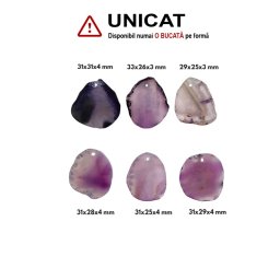 Pandantiv Agata Colorata Neregulata cu Gaura - 29-33 x 25-31 x 34 mm - 1 Buc