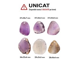 Pandantiv Agata Colorata Neregulata cu Gaura - 28-36 x 24-33 x 2-4 mm - 1 Buc