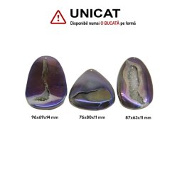 Pandantiv Agata Dungata Druzy Colorata Picatura cu Gaura - 76-96 x 63-80 x 11-14 mm - 1 Buc