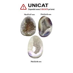 Pandantiv Agata Dungata Druzy Colorata Picatura cu Gaura - 76-79 x 52-57 x 15-17 mm - 1 Buc