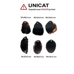 Pandantiv Agata Colorata Neregulata cu Gaura - 39-51 x 22-34 x 2-5 mm - 1 Buc