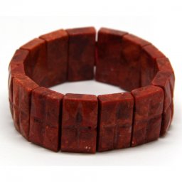 Bratara Coral Rosu, Diametru 60 mm, Dreptunghi - 22 x 13 mm