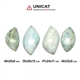 Pandantiv Aragonit in Forma de Ovala - 39-47 x 22-26 x 6-11 mm