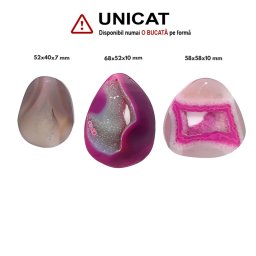 Pandantiv Agata Dungata Druzy Colorat Picatura cu Gaura - 52-68 x 40-58 x 9-10 mm