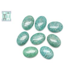 Pandantiv Amazonit Natural cu Gaura - Oval - 24-25 x 17-18 x 8-9 mm - 1 Buc